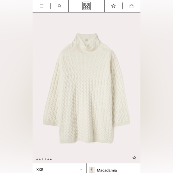 Toteme Long wool cashmere knit macadamia - Picture 3 of 4